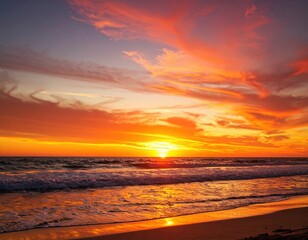 Fototapeta premium Colorful Sunset Over The Beach