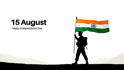 15 August Indian Happy Independence Day Celebration Poster Design Template, illustration of abstract tricolor banner with Indian flag for 15th August Happy Independence, generative ai