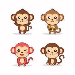 Cute Cartoon Monkeys Collection