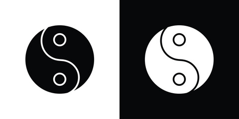Yin yang icon Pixel perfect vector graphics. Symbol, logo illustration.
