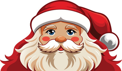 Santa Claus Portrait With Fluffy Beard.