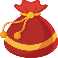 Santa sack golden rope vector.