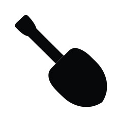 Full black color silhouette of a nail art brush on white background Vector illustration