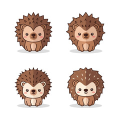 Cute Hedgehog Collection Adorable Cartoon Animals for Kids