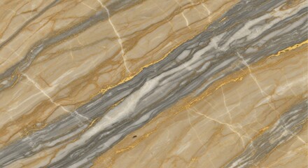 Obraz premium Luxurious Beige Marble with Gray Veins and Gold Accents.