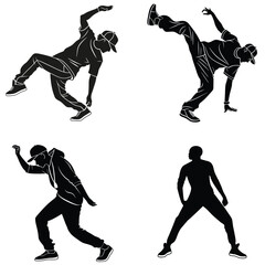 Obraz premium Urban Dance Silhouettes Featuring Dynamic Moves