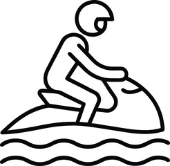 jet ski vector illustration. Personal Watercraft outline icon.