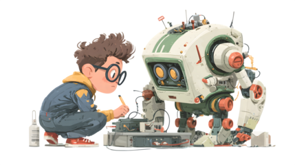 Cartoon vector of a cheerful boy acting out daily life routines in a playful vector format, perfect for educational projects, mobile apps, and creative infographics.