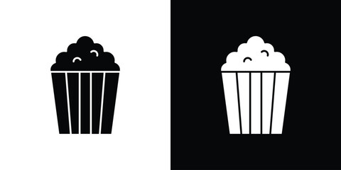 Popcorn icon Pixel perfect vector graphics. Symbol, logo illustration.
