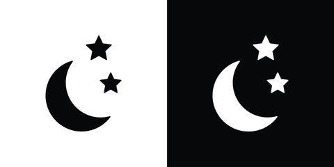 Night icon Pixel perfect vector graphics. Symbol, logo illustration.