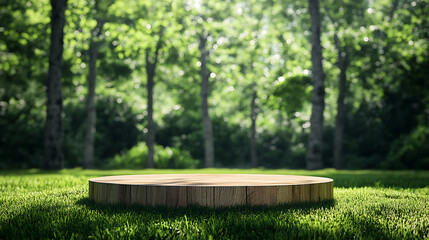 wooden swing in the garden