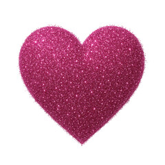 Sparkling Pink Glitter Heart Symbol of Love and Affection, Isolated on Black