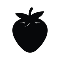 Full black color silhouette of a toy strawberry for baby on white background Vector illustration