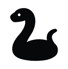 Full black color silhouette of a toy snake for baby on white background Vector illustration