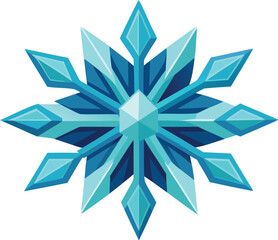Snowflake Crystal Ornament Vector Design.