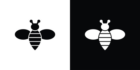 Flying bee icon Pixel perfect vector graphics. Symbol, logo illustration.
