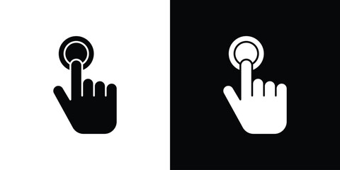 Obraz premium Finger click icon Pixel perfect vector graphics. Symbol, logo illustration.