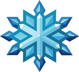 Sparkling Snowflake Crystal Icon Illustration.