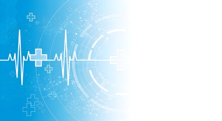Obraz premium Abstract Health Pulse with Blue Technology Background Design