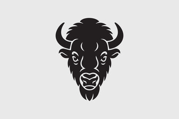 bison head  silhouette  vector