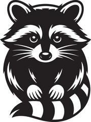 Obraz premium Charming Raccoon Silhouette Vector Illustration Woodland Animal Masked Bandit Cute Forest Creature