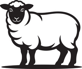 Charming Sheep Silhouette Vector Illustration Farm Animal Design Lamb Symbol Isolated on Transparent Background