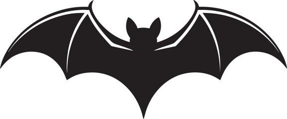 Detailed Bat Silhouette Vector Illustration with Bold Black Lines and Transparent Background for Versatile Design