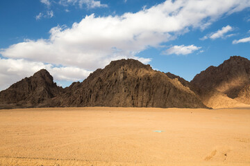 View of desert mountain landscape