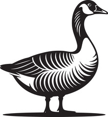 Elegant Goose Silhouette Vector Illustration Waterfowl Bird Graceful Aquatic Animal Wildlife