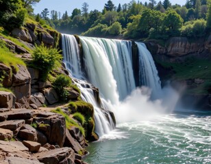 waterfalls develop naturally when erosion creates cliffs or ledges rivers flow over these causing water to fall vertically creating beautiful water features.
