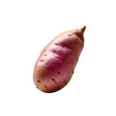 Closeup of a sweet potato isolated on transparent background, a nutritious root vegetable