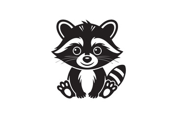 cute raccoon silhouette  vector