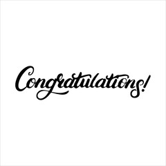 Congrats, Congratulations banner. Handwritten modern brush lettering dark background isolated vector illustration