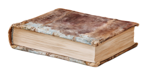 Book with a brown cover and yellow pages