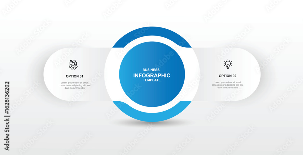 Poster design template infographic element with icons and 2 step journey. vector illustration can be used f