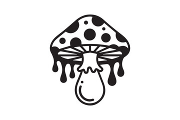 dripping mushroom silhouette  vector
