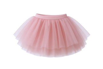 Delicate Pink Tulle Skirt with Layered Fabric and Elastic Waistband, Perfect for Ballet and Fashion