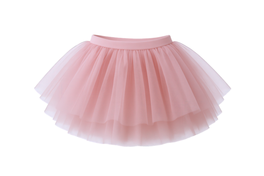 Delicate Pink Tulle Skirt with Layered Fabric and Elastic Waistband, Perfect for Ballet and Fashion