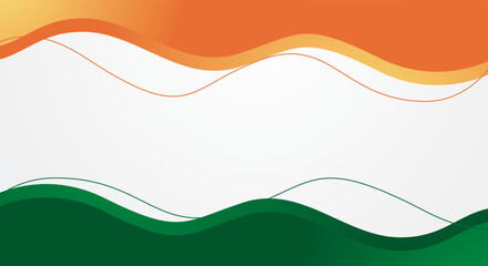 Orange and green abstract wave background, Indian national flag