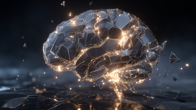 Cognitive Load Visualized as a Shattering Crystal Brain