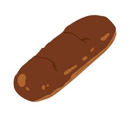 黒糖コッペパンのイラスト