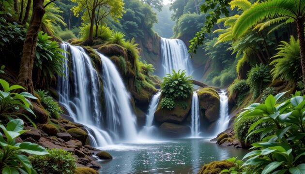 waterfalls influence plant and animal distributions by creating moisture rich environments that support diverse life forms and maintain tropical rainforest ecosystem balance.