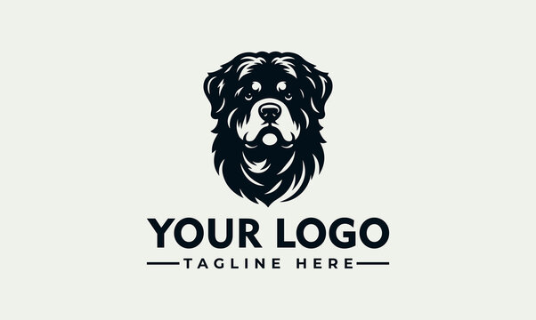 A stylized, black and white logo featuring a Newfoundlander dog's head.