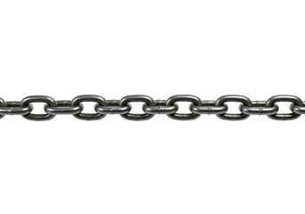 Obraz premium Metal chain isolated on white background, symbol of strength and connection