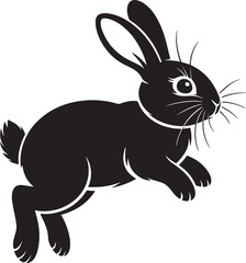 Silhouette Rabbit Jumping Vector Illustration for Wildlife and Spring Designs