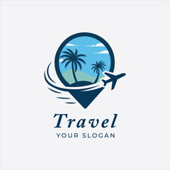 Travel agency service logo design vector.