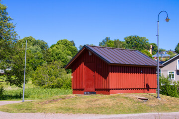Obraz premium Beautiful medieval riverside scenery in Porvoo, Finland