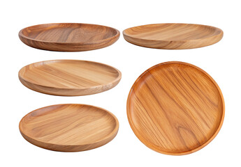 Elegant wooden round plates, perfect for dining, natural wood texture, kitchen decor ideas