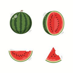 Watermelon Whole and Sliced Views