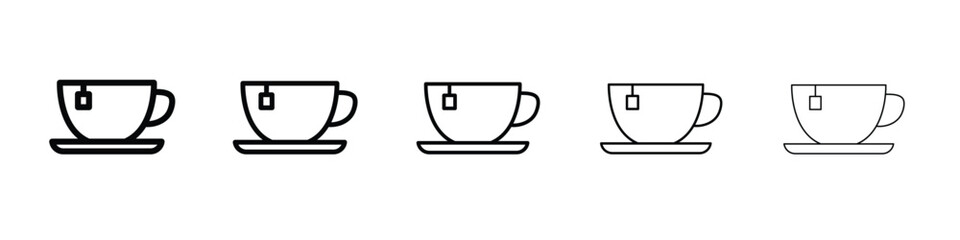 Tea icon logo. Black line icon, vector illustrations.